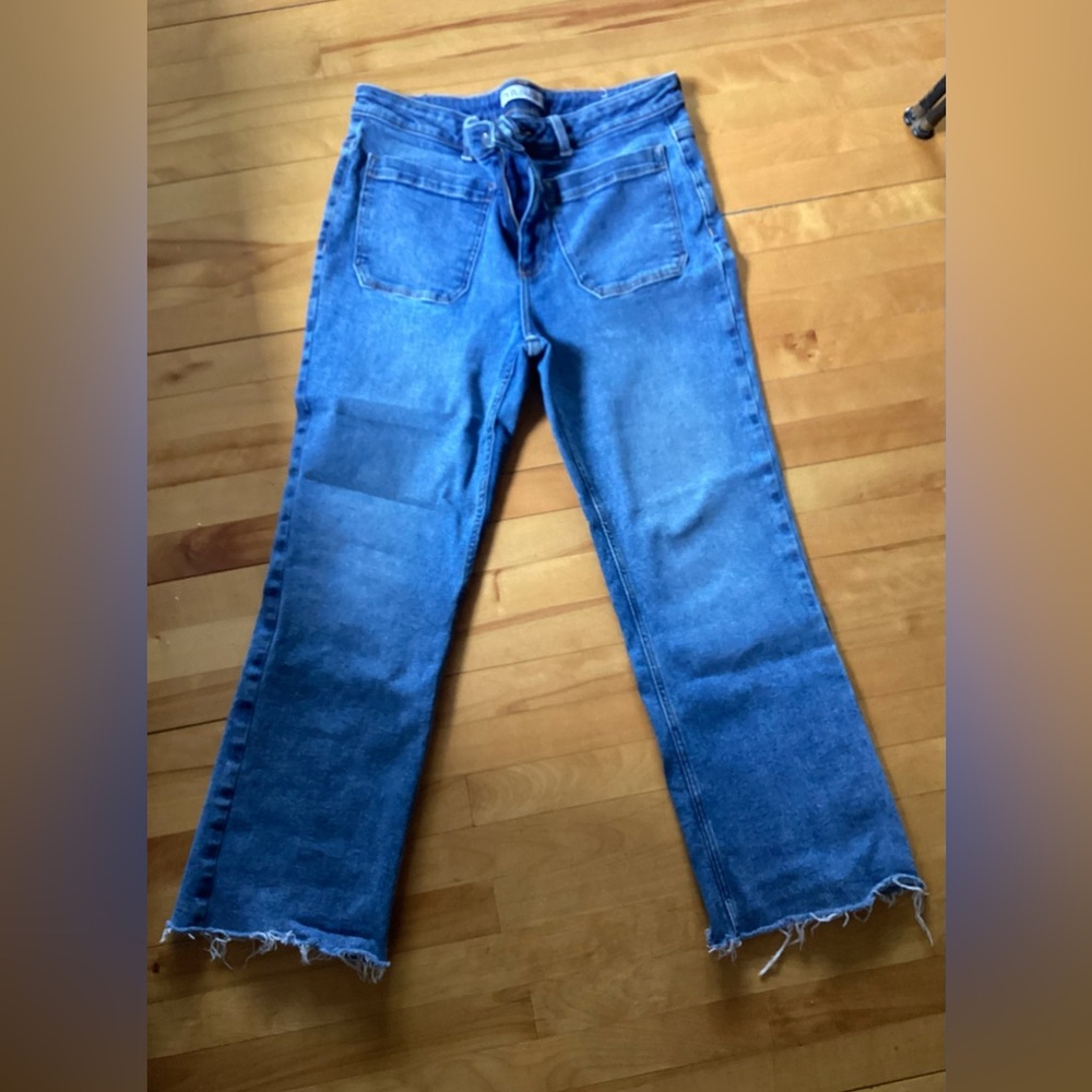 Blue Frayed Hem Jeans